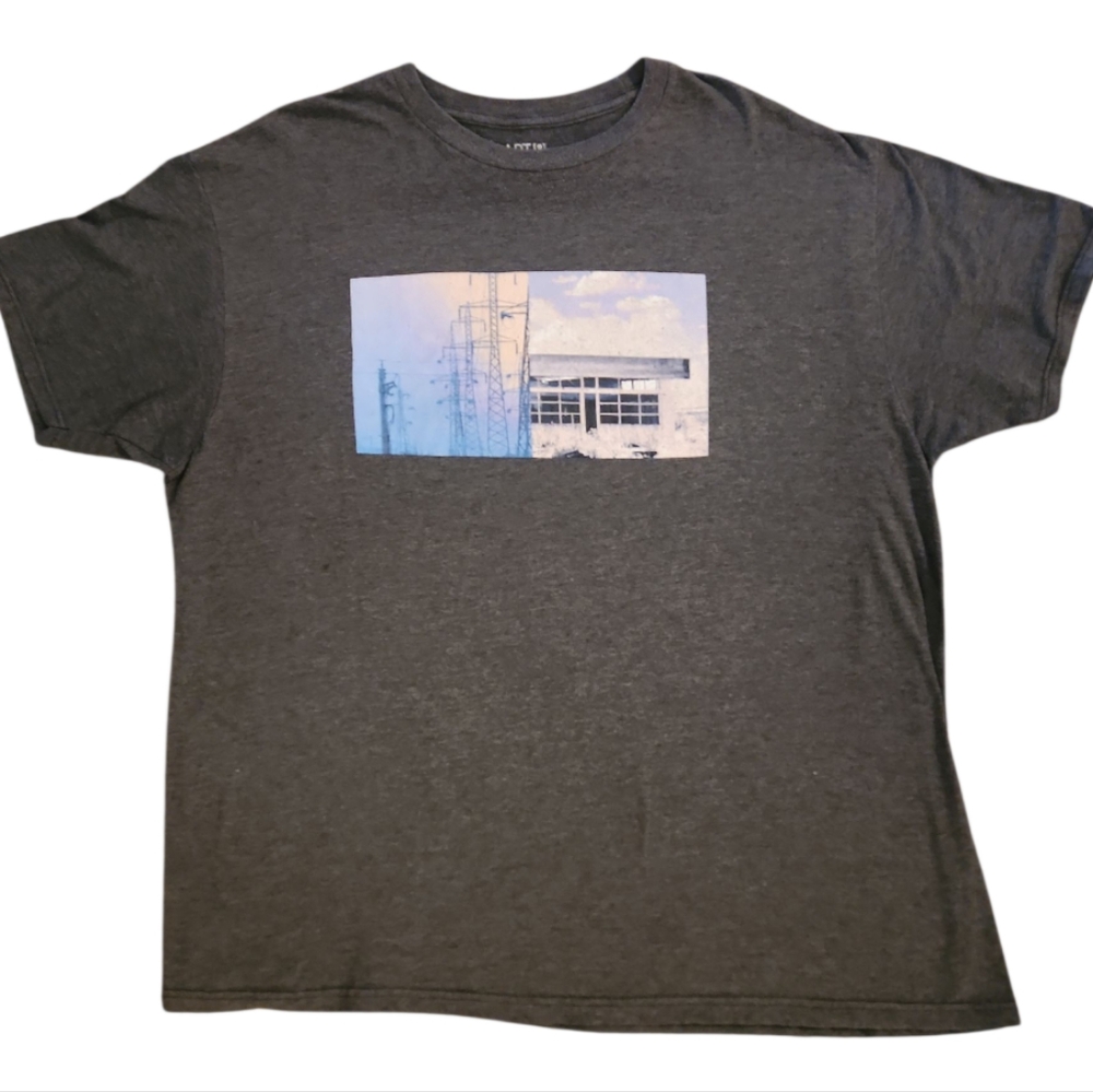 Apt. 9 Charcoal Gray Graphic Tee Mens's Size XXL